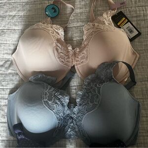 Bali Lace Trimmed Bra Set - Cream and Gray